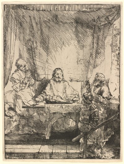 エマオのキリスト：大皿 作： Rembrandt van Rijn