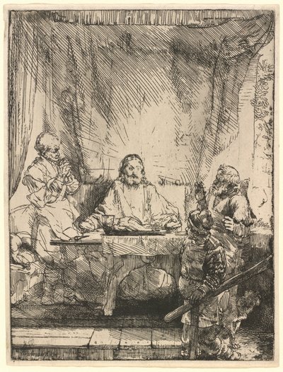 エマオのキリスト：大判版 作： Rembrandt van Rijn