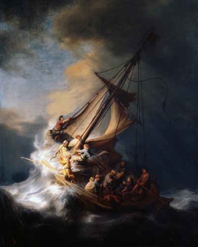ガリラヤ湖の嵐の中のキリスト、1633年 作： Rembrandt van Rijn
