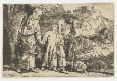 神殿から両親と一緒に戻ってくるキリスト 作： Rembrandt van Rijn