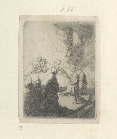 キリストと律法学者：小皿 Requeil de quatre-vingt-cinq estampes originales (シリーズタイトル) 作： Rembrandt van Rijn