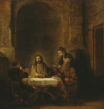 キリストとエマオの弟子 作： Rembrandt van Rijn