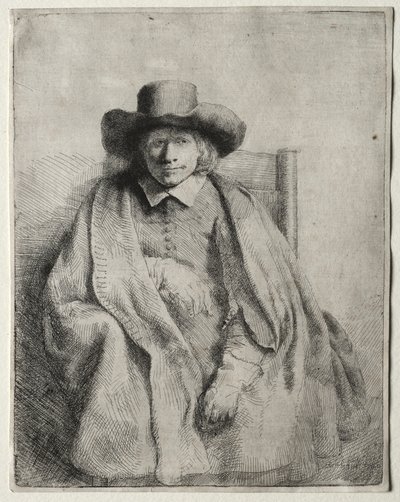 クレメント・デ・ジョンゲ、プリントセラー、1651年。 作： Rembrandt van Rijn