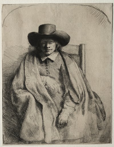 クレメント・デ・ジョンゲ、プリントセラー、1651年。 作： Rembrandt van Rijn