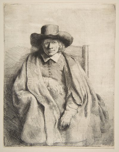 クレメント・デ・ジョンゲ、プリントセラー、1651年。 作： Rembrandt van Rijn