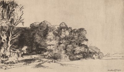 ビスタのある木の塊、1652年。 作： Rembrandt van Rijn