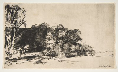 1652年のビスタと木の塊 作： Rembrandt van Rijn