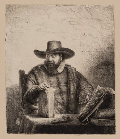 コーネリス・クラエス。 アンスロー、説教者 作： Rembrandt van Rijn