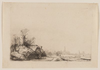 Ouderkerk を望む運河沿いのコテージ 作： Rembrandt van Rijn