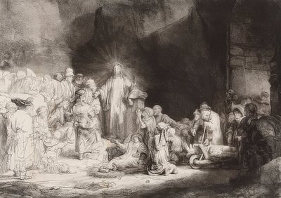 百ギルダーシート。 1649年頃 作： Rembrandt van Rijn
