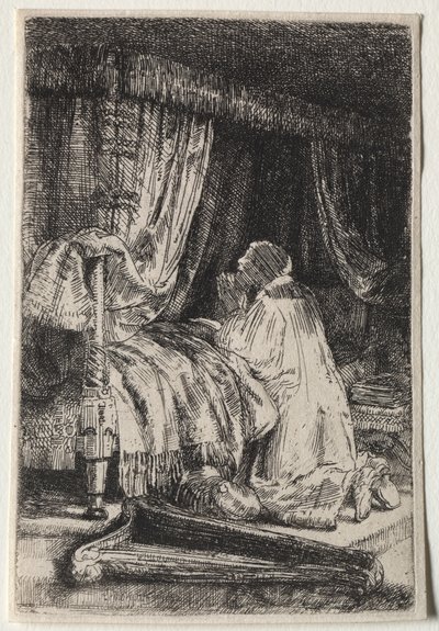 祈りのダビデ、1652年。 作： Rembrandt van Rijn