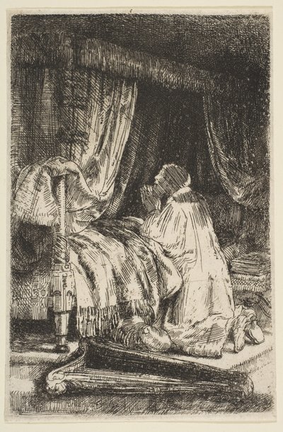 祈りのダビデ、1652年。 作： Rembrandt van Rijn
