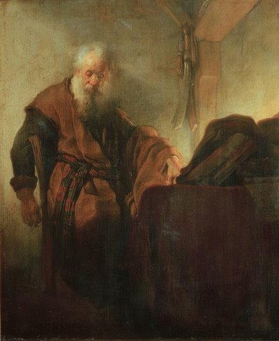 リフレクションで使徒パウロ 作： Rembrandt van Rijn