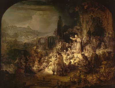 洗礼者ヨハネの説教。 1634-35 作： Rembrandt van Rijn