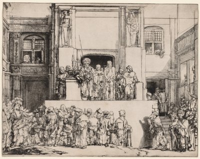 エッチェホモ。キリストは人々に贈られました、1655年。 作： Rembrandt van Rijn
