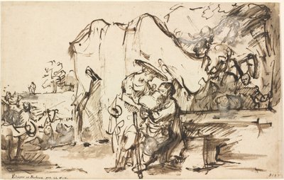 井戸のエリエゼルとレベッカ 作： Rembrandt van Rijn