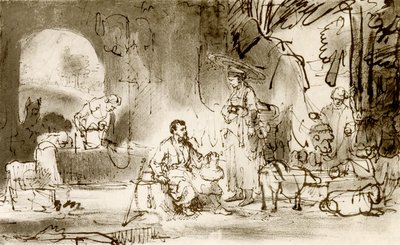 ウェルでエリエゼルとレベッカ 作： Rembrandt van Rijn