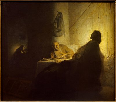 Emmaus pelerinsレンブラント・ハルメンスゾーン・ファン・レインの絵画 このレンブラント（1606-1669）のEc.ホル。 作： Rembrandt van Rijn