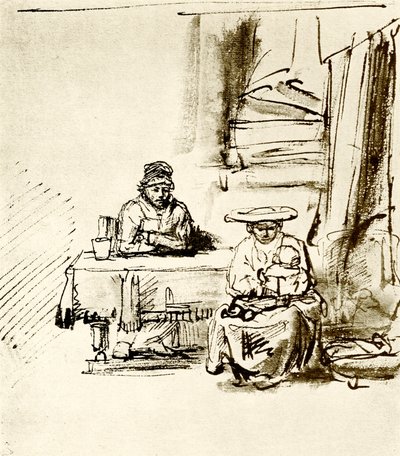 家族のシーン 作： Rembrandt van Rijn