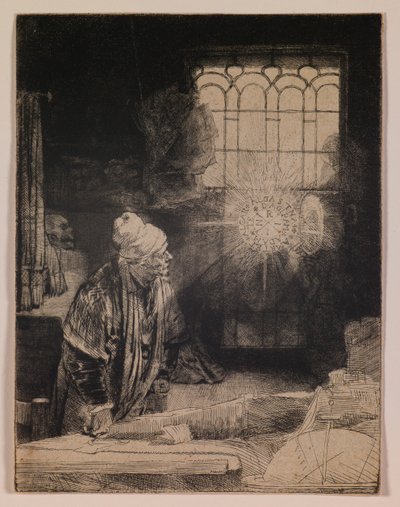 『ファウスト』（書斎の学者） 作： Rembrandt van Rijn