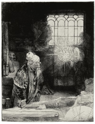 ファウスト、約1652年 作： Rembrandt van Rijn