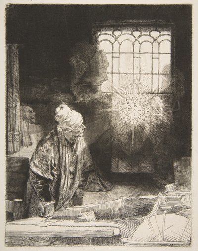 ファウスト、ca。 1652年。 作： Rembrandt van Rijn