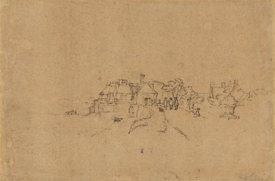 Anthonysdijk の数字 Houtewael に入る [裏面] 作： Rembrandt van Rijn