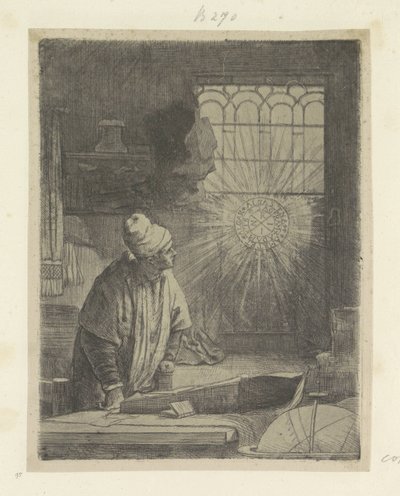 彼の研究の学者 (ファウスト) Requeil de quatre-vingt-cinq estampes originales (シリーズタイトル) 作： Rembrandt van Rijn