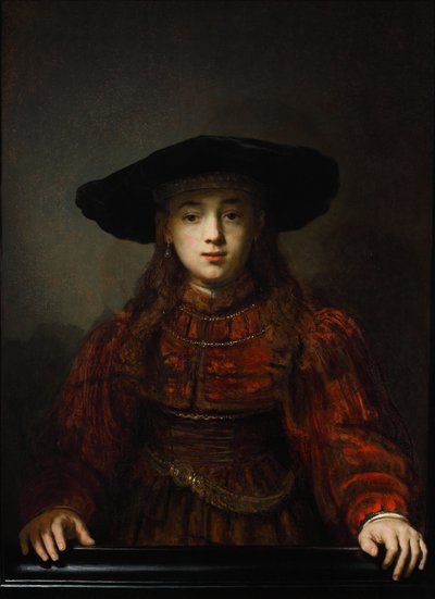 額縁の少女、1641 作： Rembrandt van Rijn