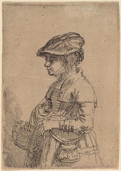 かごを持つ少女 作： Rembrandt van Rijn