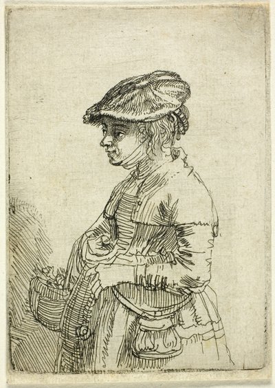 かごを持つ少女 作： Rembrandt van Rijn