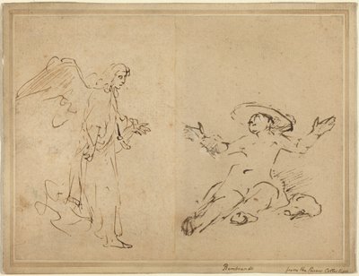 泉のほとりに座るハガル 作： Rembrandt van Rijn