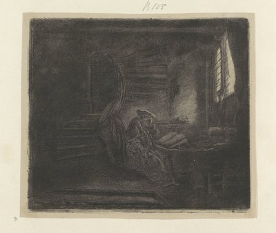 Hieronymus in een donker studeervertrek 原画集85点（連載タイトル） 作： Rembrandt van Rijn