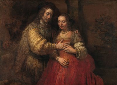 「ユダヤ人の花嫁」として知られるアイザックとレベッカ カップルのポートレート as Isaac and Rebecca 作： Rembrandt van Rijn