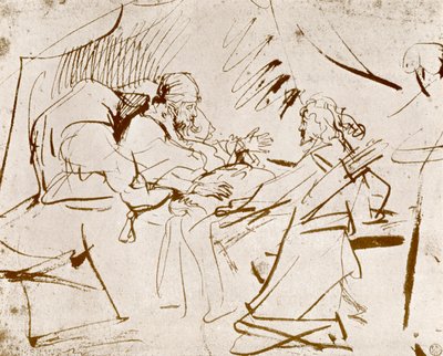 アイザックスベッドサイドのジェイコブ、1913年。 作： Rembrandt van Rijn