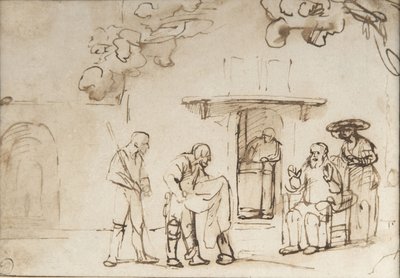 ヤコブに、血のついたヨセフの外套が示される 作： Rembrandt van Rijn