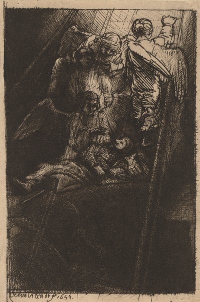 ヤコブのはしご、1655 年。 作： Rembrandt van Rijn