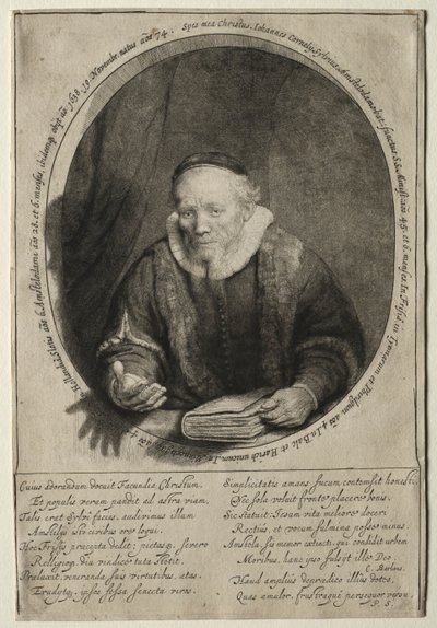 ヤン・コルネリス・シルビウス、説教者、1646年。 作： Rembrandt van Rijn