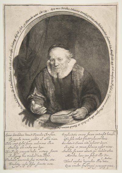 Jan Comelisz。デュボア、説教者、1646年。 作： Rembrandt van Rijn