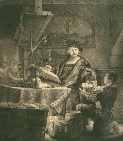 金鉱山労働者と呼ばれるJan Uijtenbogaert 作： Rembrandt van Rijn
