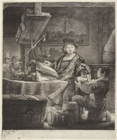 ヤン・ウイテンボガート（『金の秤量人』） 作： Rembrandt van Rijn