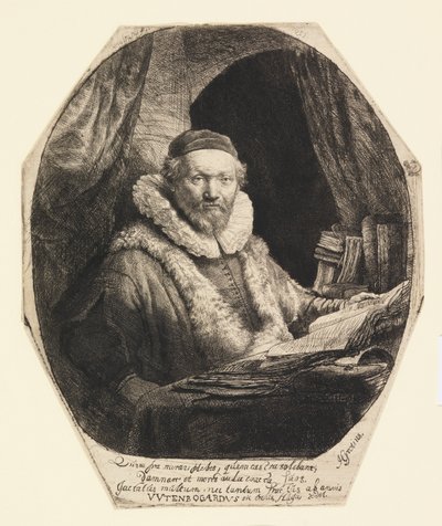 Jan Uytenbogaert、説教者 作： Rembrandt van Rijn