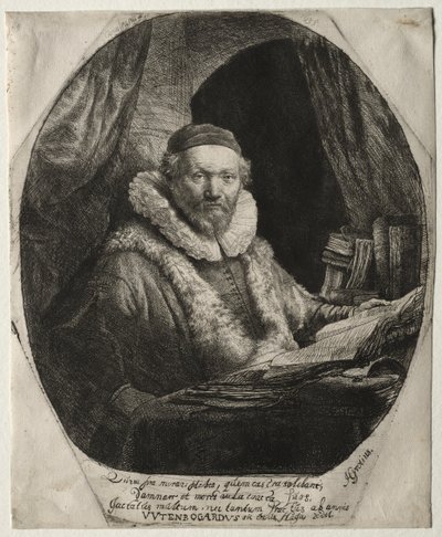 Jan Uytenbogaert、Remonstrants の説教者 作： Rembrandt van Rijn