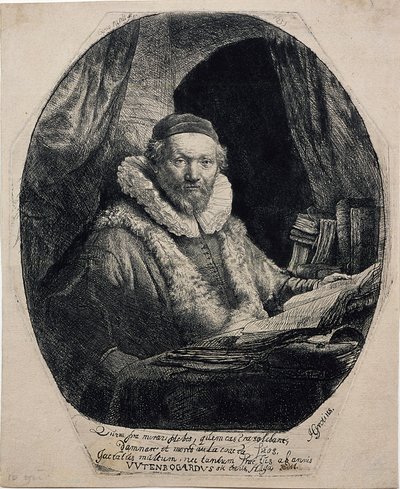 Jan Uytenbogaert、Remonstrants の説教者 作： Rembrandt van Rijn