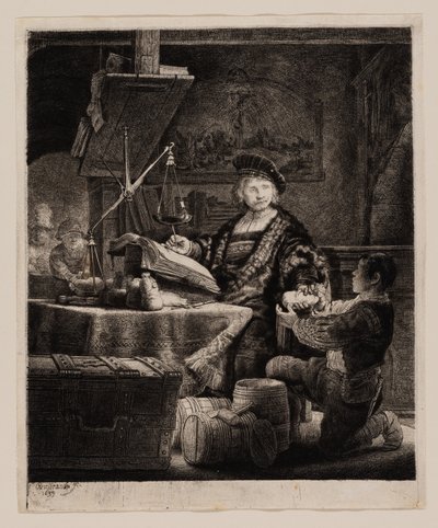 ヤン・ウイテンボガート「黄金秤」 作： Rembrandt van Rijn