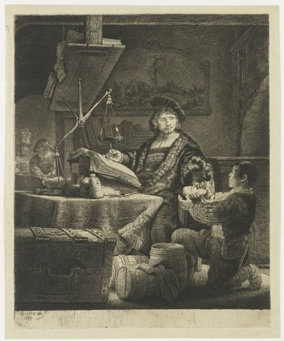 Jan Uytenbogaert、「金秤」 作： Rembrandt van Rijn