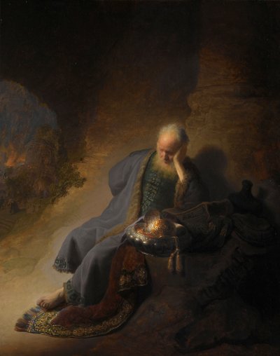 エルサレムの滅亡を嘆くエレミヤ 作： Rembrandt van Rijn