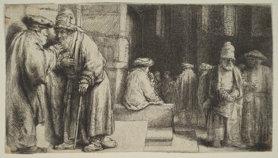 シナゴーグのユダヤ人、1648年。 作： Rembrandt van Rijn