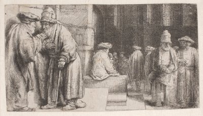 シナゴーグにいるユダヤ人たち 作： Rembrandt van Rijn