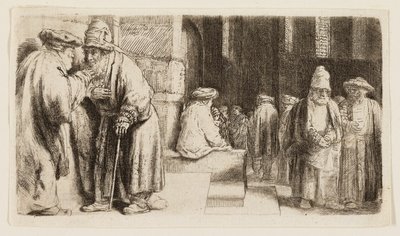 シナゴーグのユダヤ人 作： Rembrandt van Rijn